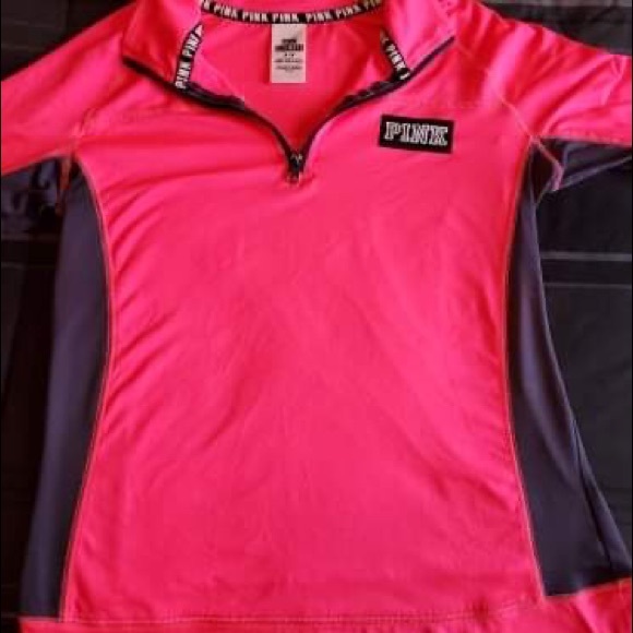 VS Pink Ultimate - 1/4 Zip Hot Pink Pullover - M - Picture 4 of 7